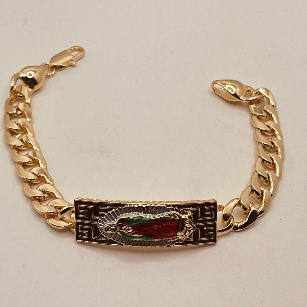 Gold Plated Bracelet Unisex Virgin Guadalupe Design